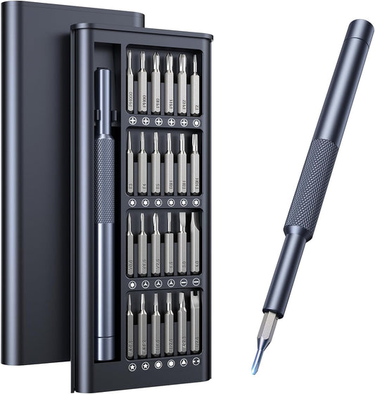 AXTH 25-in-1 Small Precision Screwdriver Set. Professional Magnetic Mini Repair Tool Kit for Phone. Computer. Watch. Laptop. Macbook. Ring Doorbell. Eyeglass. Electronic. [Bearing Steel] Screw Driver